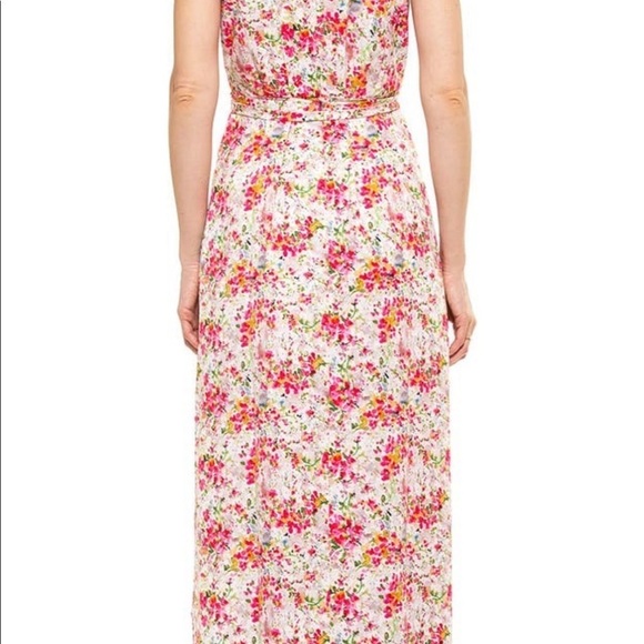 NWT Alexia Admor Pink Floral Printed Belted Maxi Dress Size Small Midi Summer - Picture 8 of 12